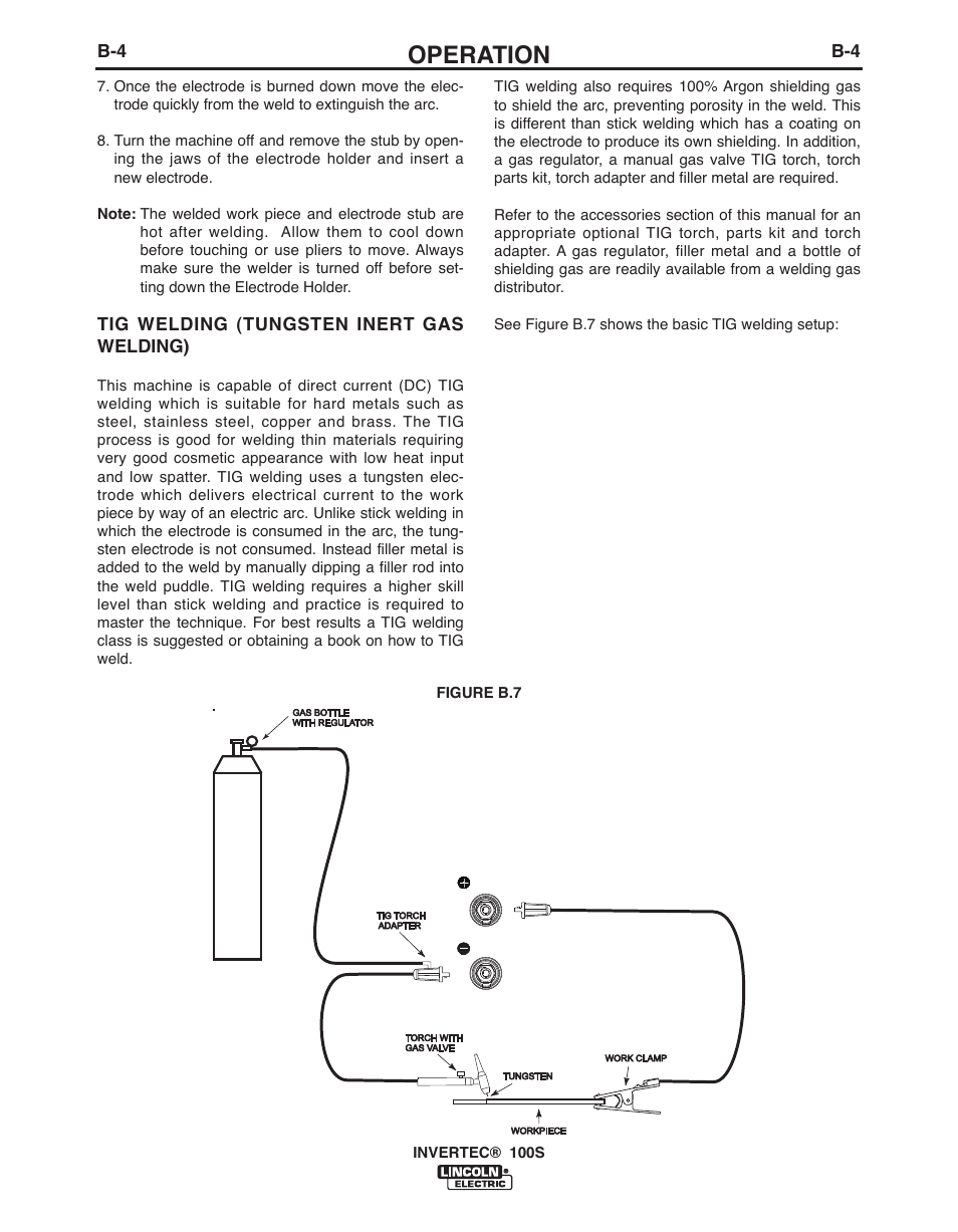 Operation | Lincoln Electric IM10060 INVERTEC 100S User Manual | Page 16 / 26