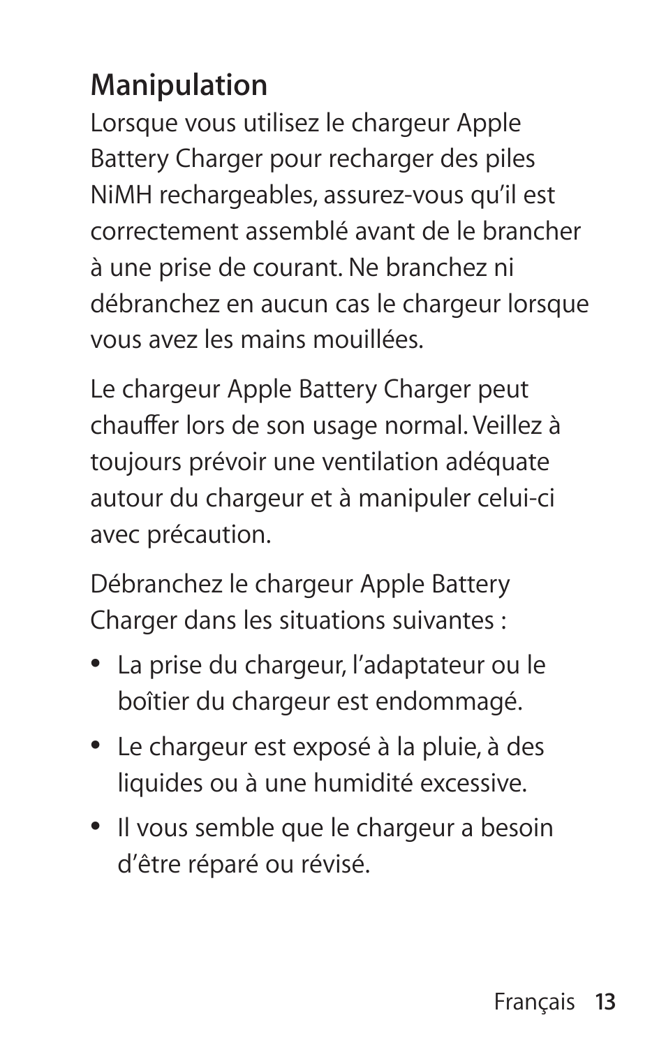 Apple Battery Charger User Manual | Page 13 / 52