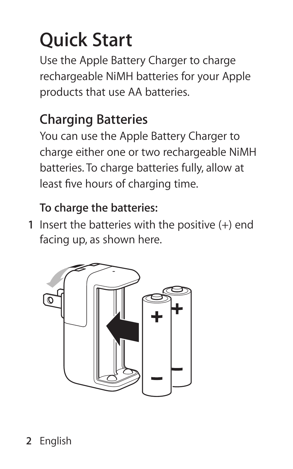 Quick start | Apple Battery Charger User Manual | Page 2 / 52