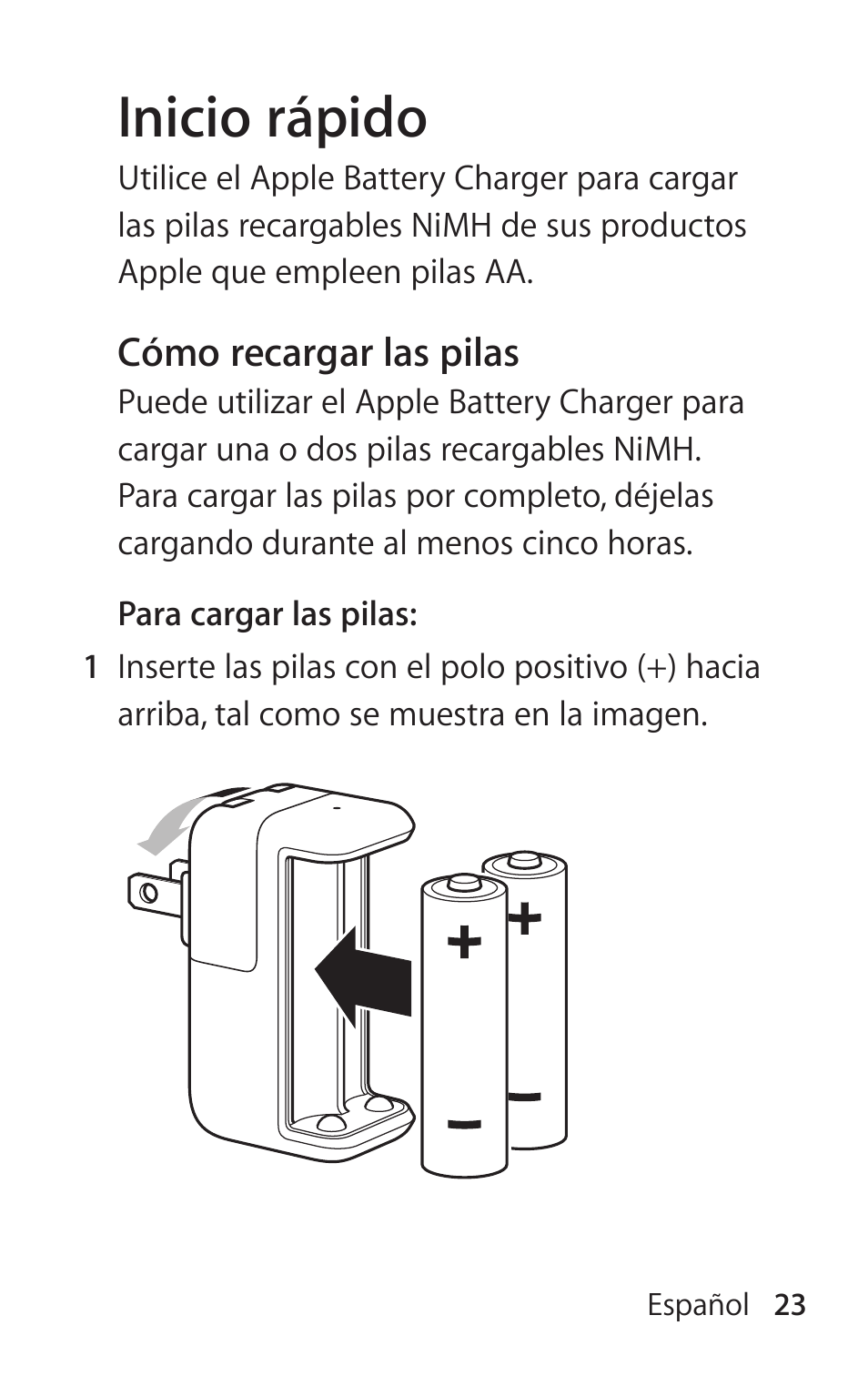 Inicio rápido | Apple Battery Charger User Manual | Page 23 / 52