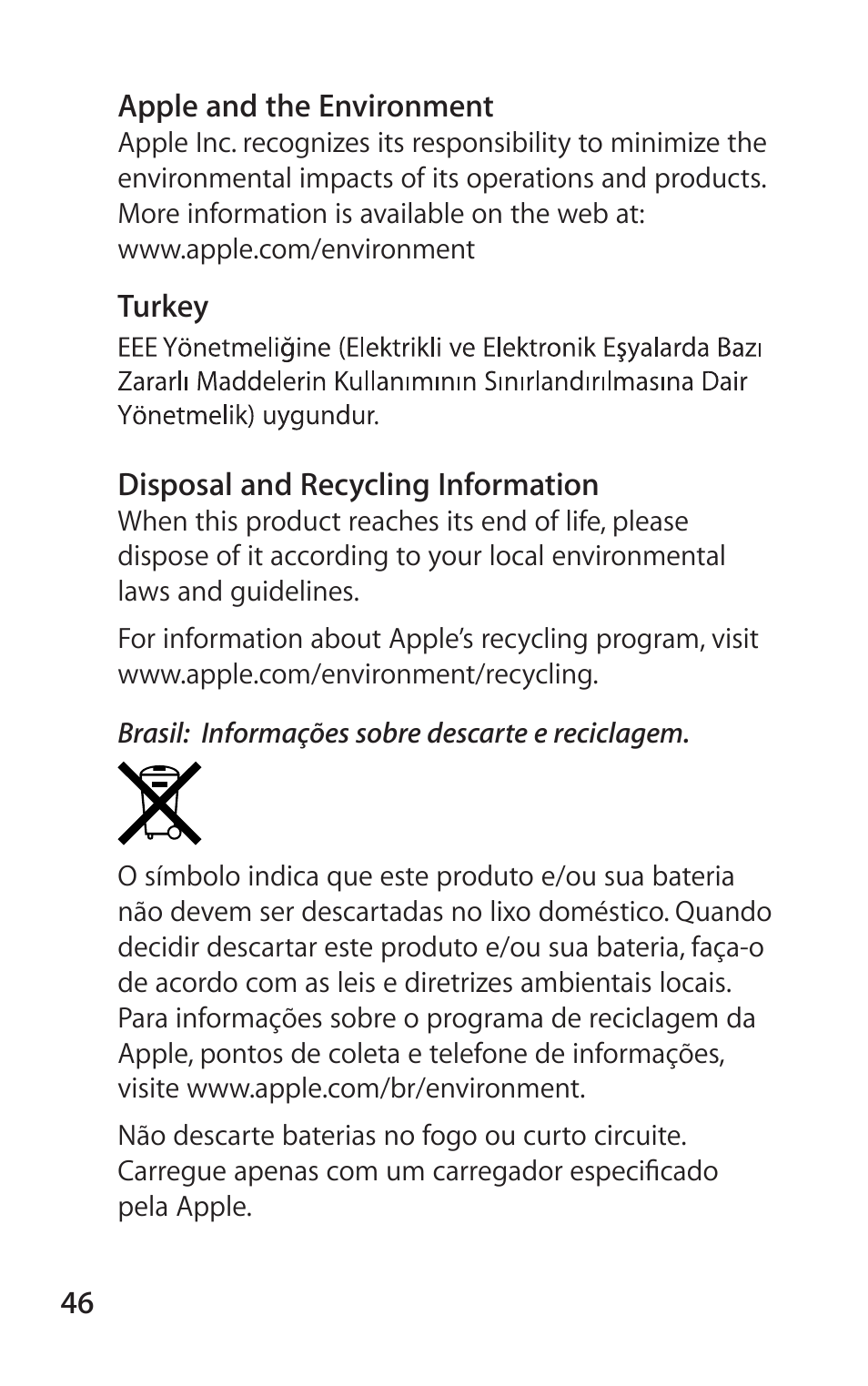 Apple Battery Charger User Manual | Page 46 / 52