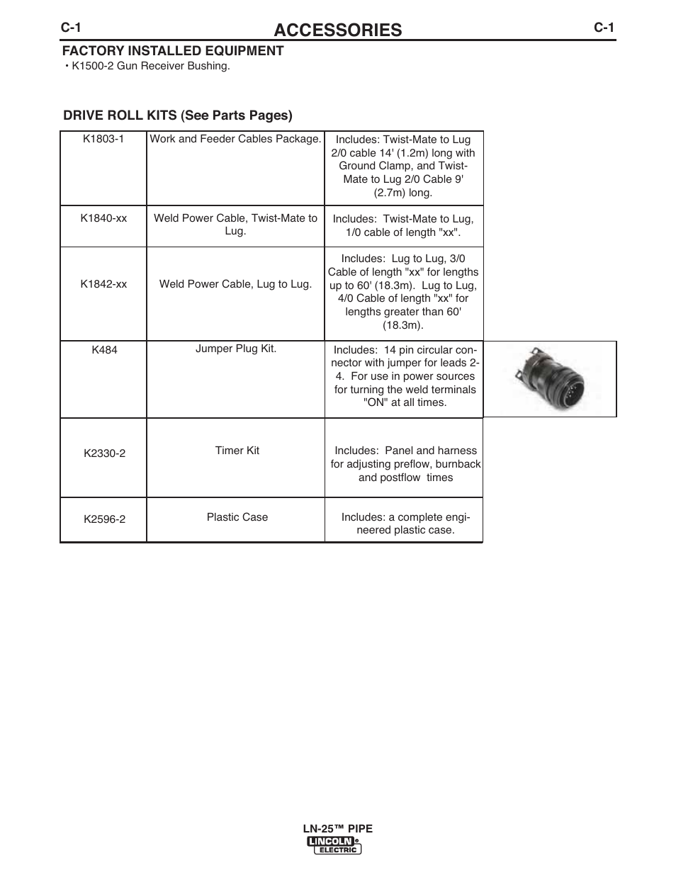 Accessories | Lincoln Electric IM10092 LN-25 PIPE User Manual | Page 27 / 39