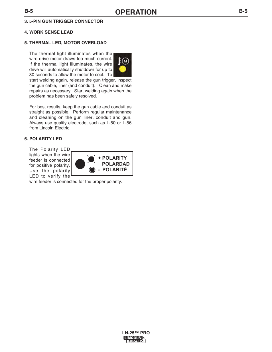 Operation | Lincoln Electric IM10031 LN-25 PRO User Manual | Page 23 / 43