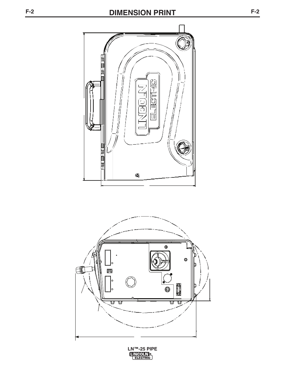 Dimension print | Lincoln Electric IM10056 LN-25 PIPE User Manual | Page 35 / 38