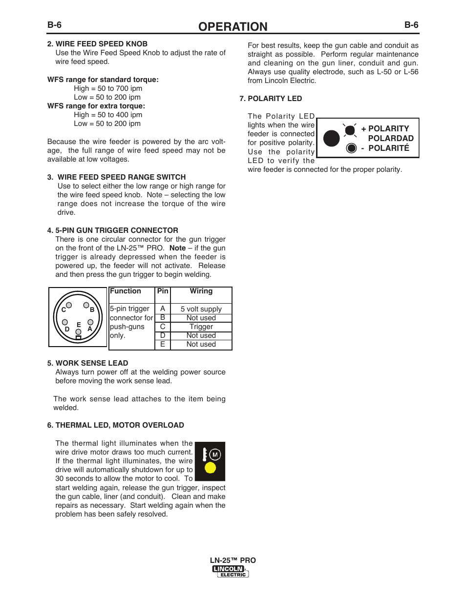 Operation | Lincoln Electric IM10076 LN-25 PRO User Manual | Page 24 / 64