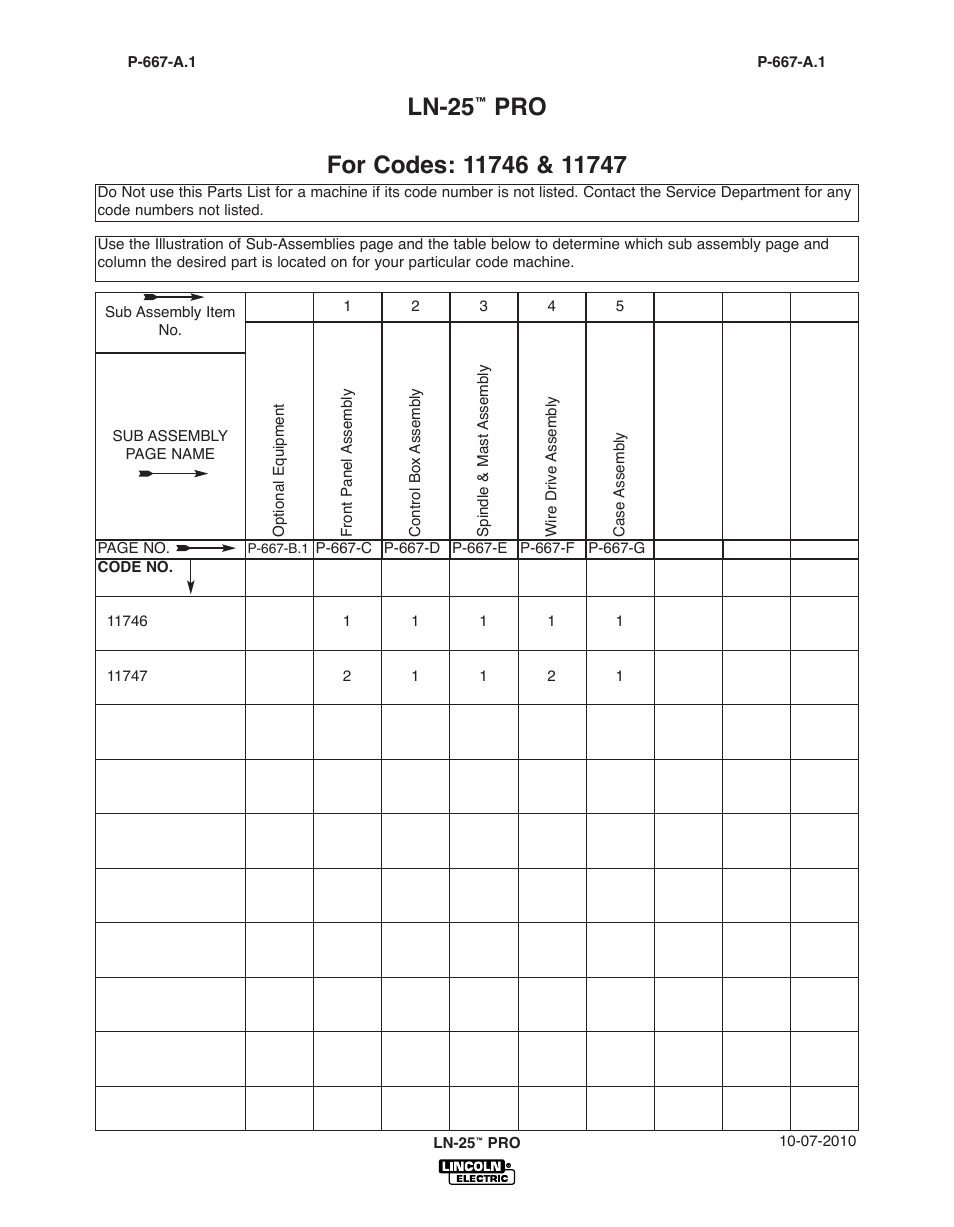 Ln-25 | Lincoln Electric IM10076 LN-25 PRO User Manual | Page 43 / 64