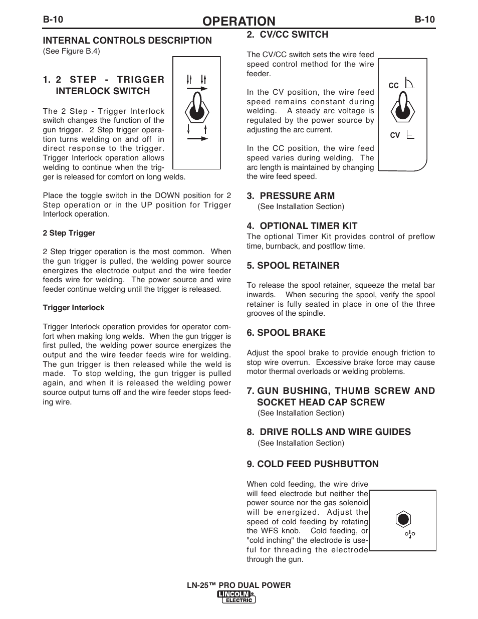 Operation | Lincoln Electric IM10079 LN-25 PRO DUAL POWER User Manual | Page 28 / 44