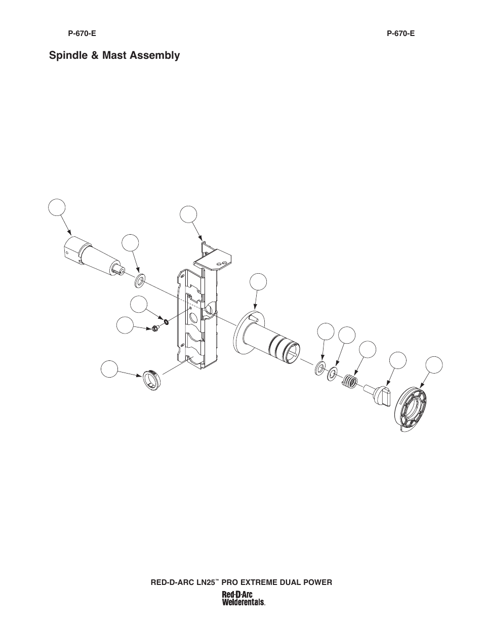 Spindle & mast assembly | Lincoln Electric IM10080 RED-D-ARC LN-25 PRO EXTREME DUAL POWER User Manual | Page 56 / 68