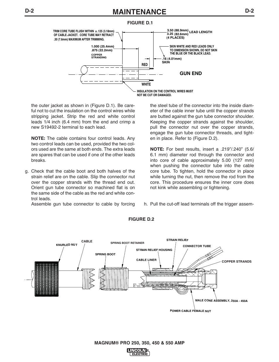 Maintenance, Gun end | Lincoln Electric IM10009 MAGNUM PRO 250_350_450_550 User Manual | Page 18 / 27