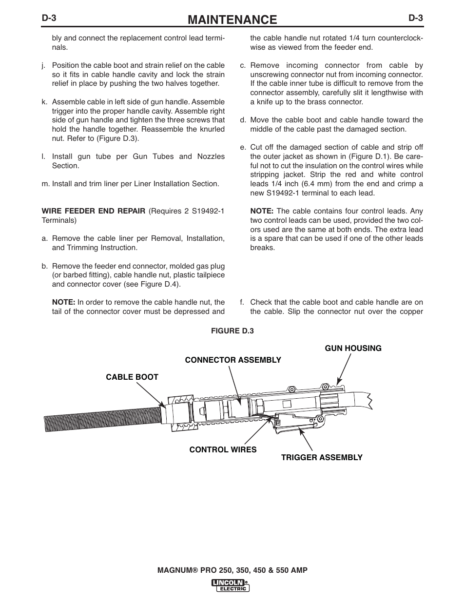 Maintenance | Lincoln Electric IM10009 MAGNUM PRO 250_350_450_550 User Manual | Page 19 / 27