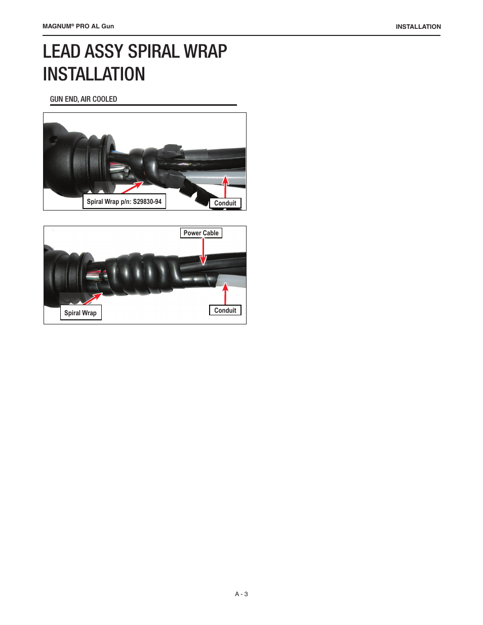 Lead assy spiral wrap installation | Lincoln Electric IM10168 K3355-,K3356-,K3357-,K3358- MAGNUM PRO AL Push Pull Gun User Manual | Page 10 / 28