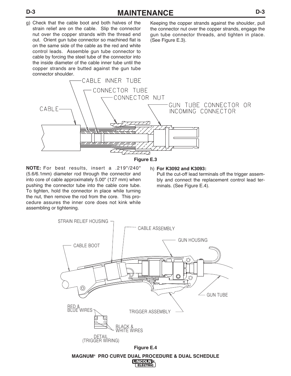 Maintenance | Lincoln Electric IM10104 MAGNUM K3092-,K3093-,K3098-, K3130- PRO CURVE User Manual | Page 18 / 28