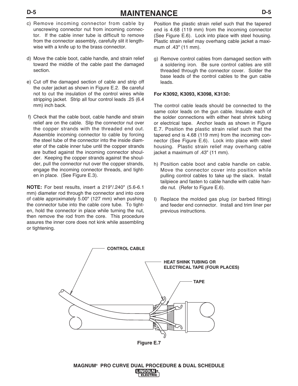 Maintenance | Lincoln Electric IM10104 MAGNUM K3092-,K3093-,K3098-, K3130- PRO CURVE User Manual | Page 20 / 28