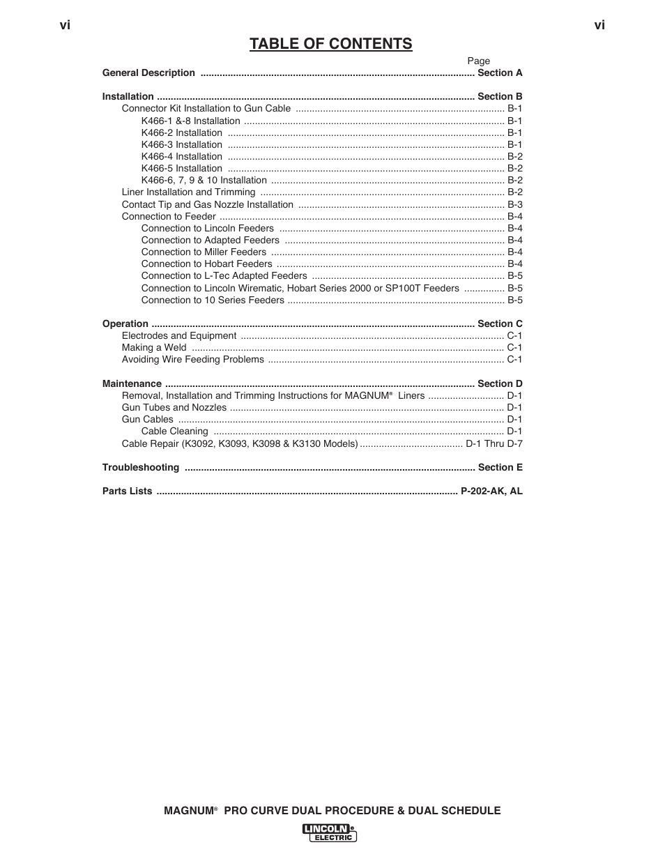 Lincoln Electric IM10104 MAGNUM K3092-,K3093-,K3098-, K3130- PRO CURVE User Manual | Page 7 / 28