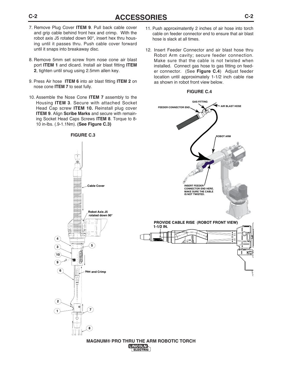 Accessories | Lincoln Electric IM10071 MAGNUM PRO THRU THE ARM ROBOTIC TORCH User Manual | Page 19 / 29