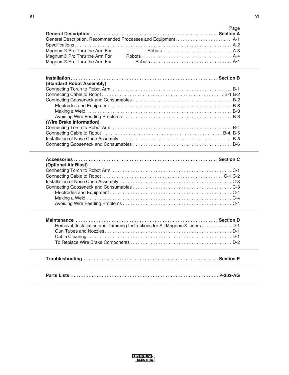 Lincoln Electric IM10071 MAGNUM PRO THRU THE ARM ROBOTIC TORCH User Manual | Page 7 / 29