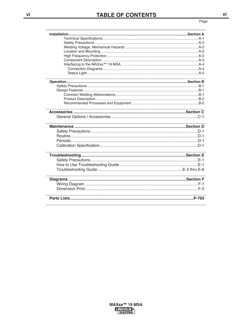 Lincoln Electric IM10126 MAXsa 19 MSA User Manual | Page 6 / 28
