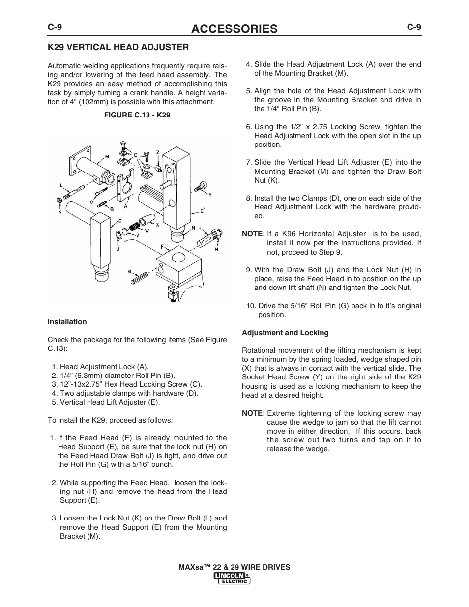 Accessories | Lincoln Electric IM10024 MAXsa 22_29 Wire Drive User Manual | Page 33 / 50