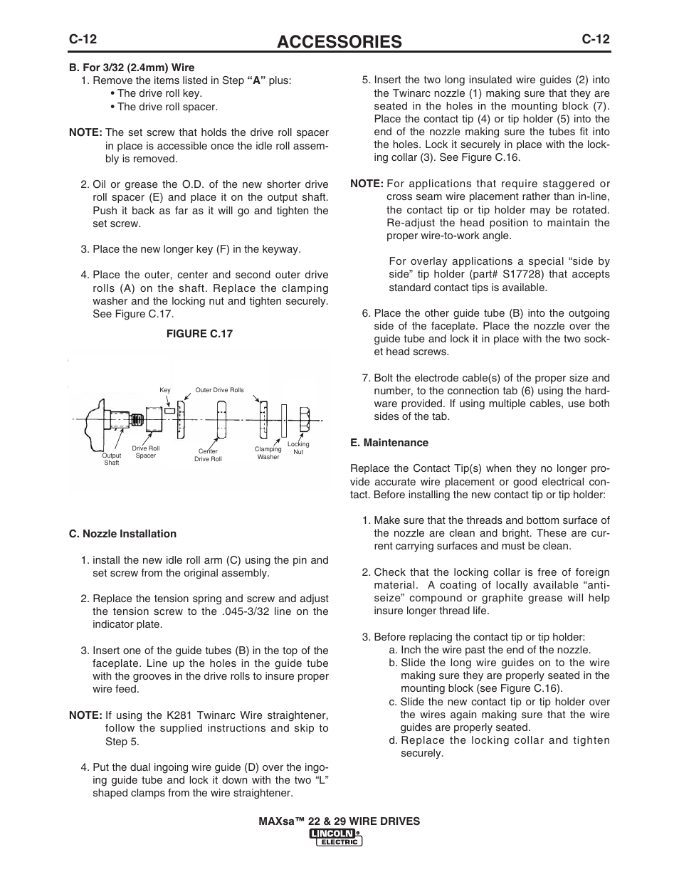 Accessories, C-12 | Lincoln Electric IM10024 MAXsa 22_29 Wire Drive User Manual | Page 36 / 50