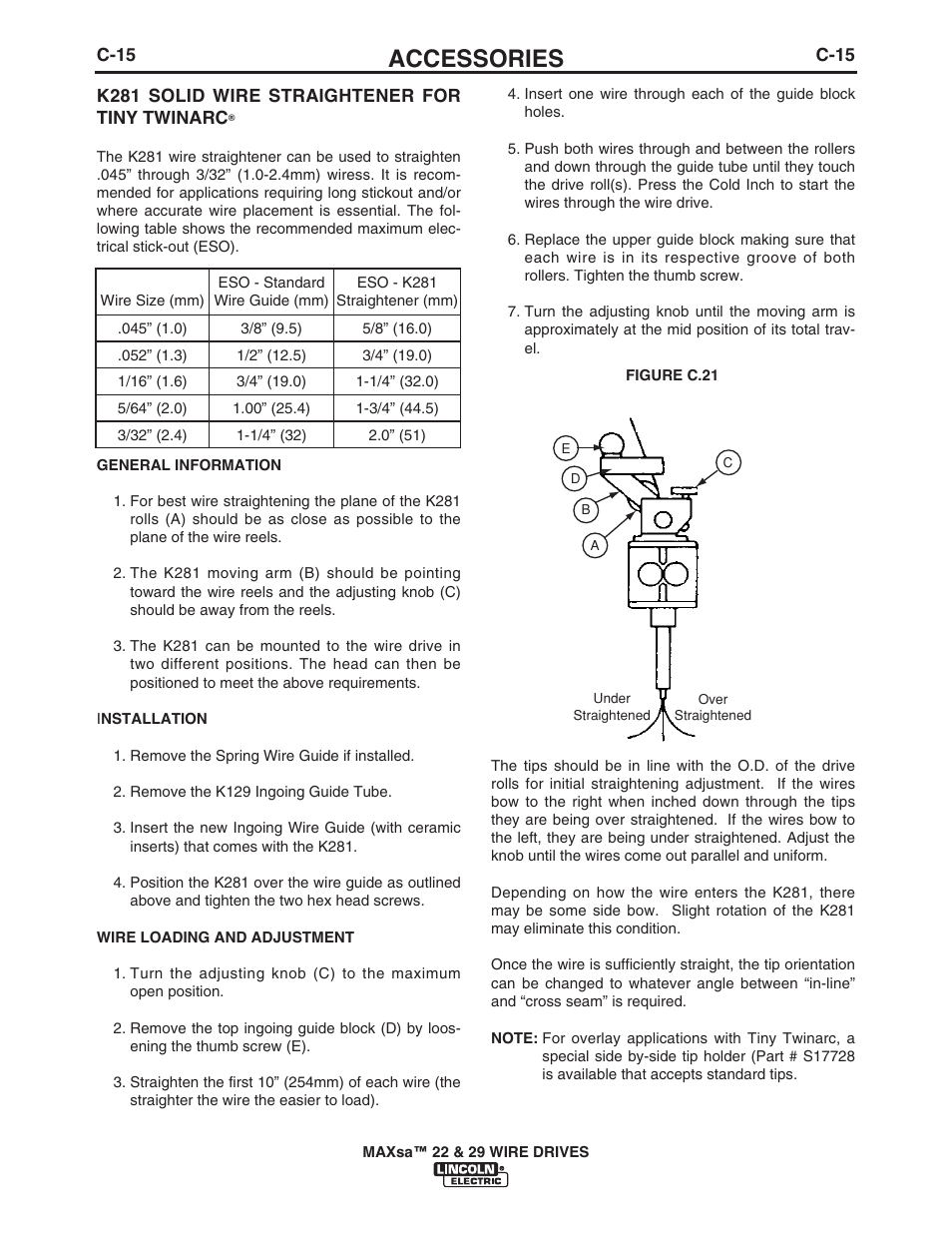 Accessories | Lincoln Electric IM10024 MAXsa 22_29 Wire Drive User Manual | Page 39 / 50