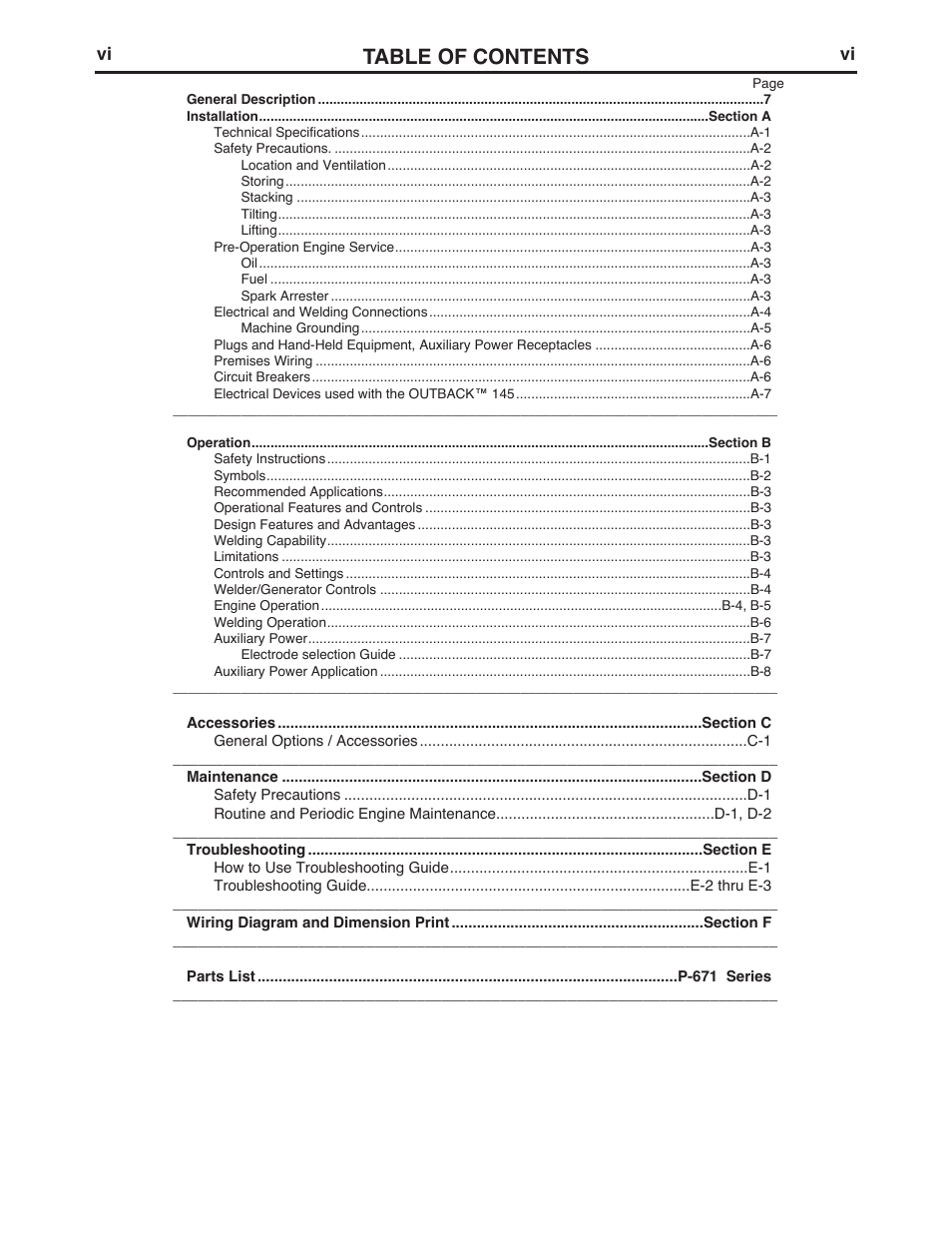 Lincoln Electric IM10073 OUTBACK 145 User Manual | Page 6 / 44