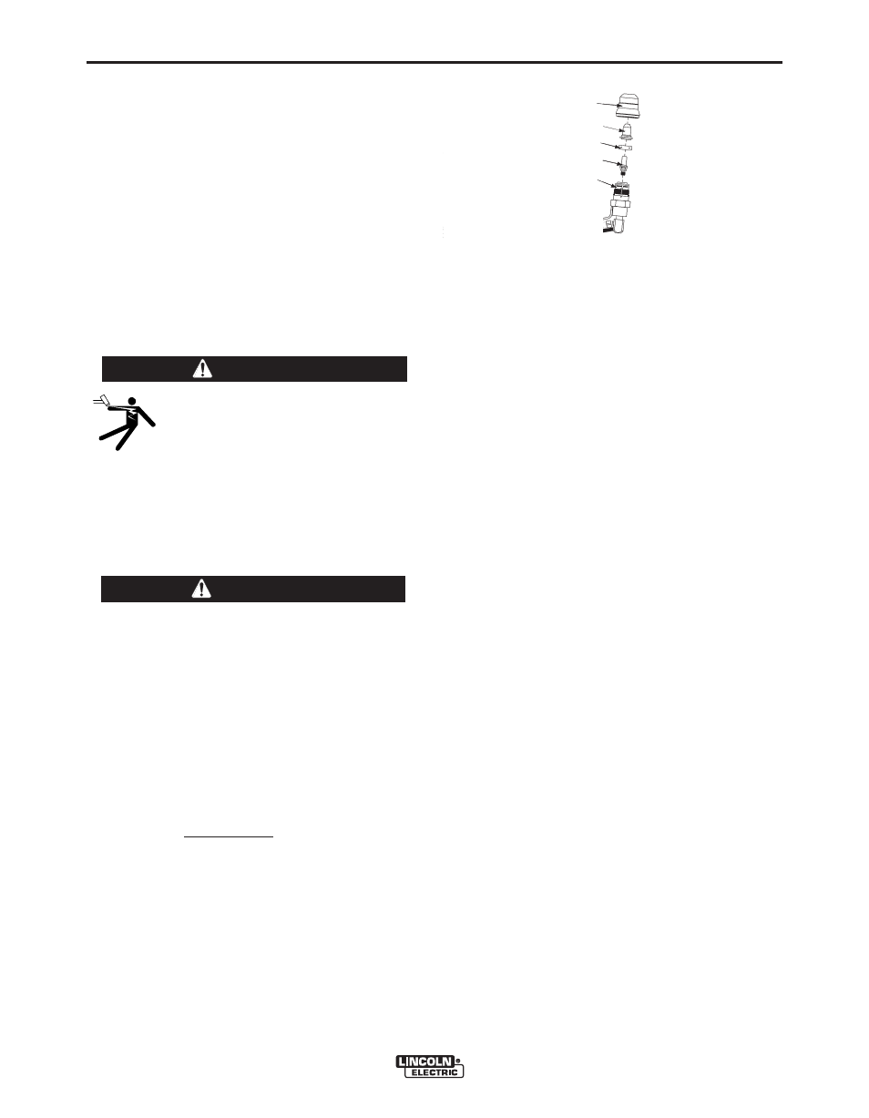 Operation, Operating faults, Pilot arc discussion | Warning, Torch consumable parts selection, Caution | Lincoln Electric IM10006 PLASMA 20 User Manual | Page 15 / 24