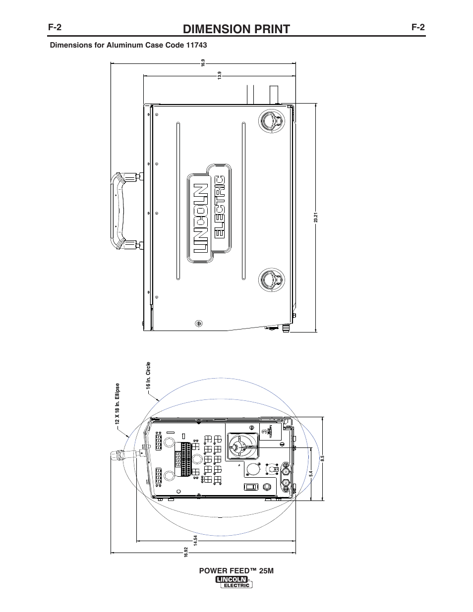 Dimension print | Lincoln Electric IM10077 POWER FEED 25M User Manual | Page 73 / 92