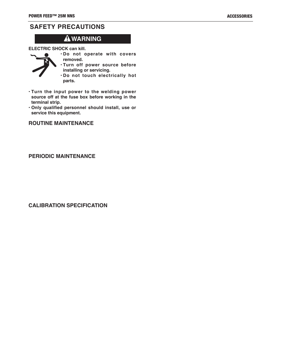 Warning safety precautions | Lincoln Electric IM10180 POWER FEED 25M NNS User Manual | Page 50 / 72