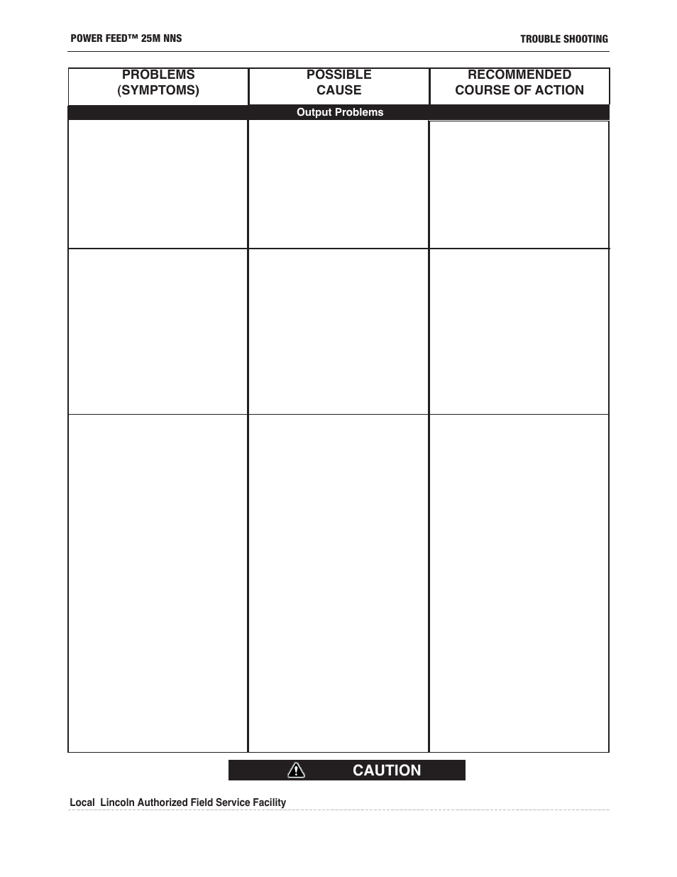 Caution | Lincoln Electric IM10180 POWER FEED 25M NNS User Manual | Page 53 / 72