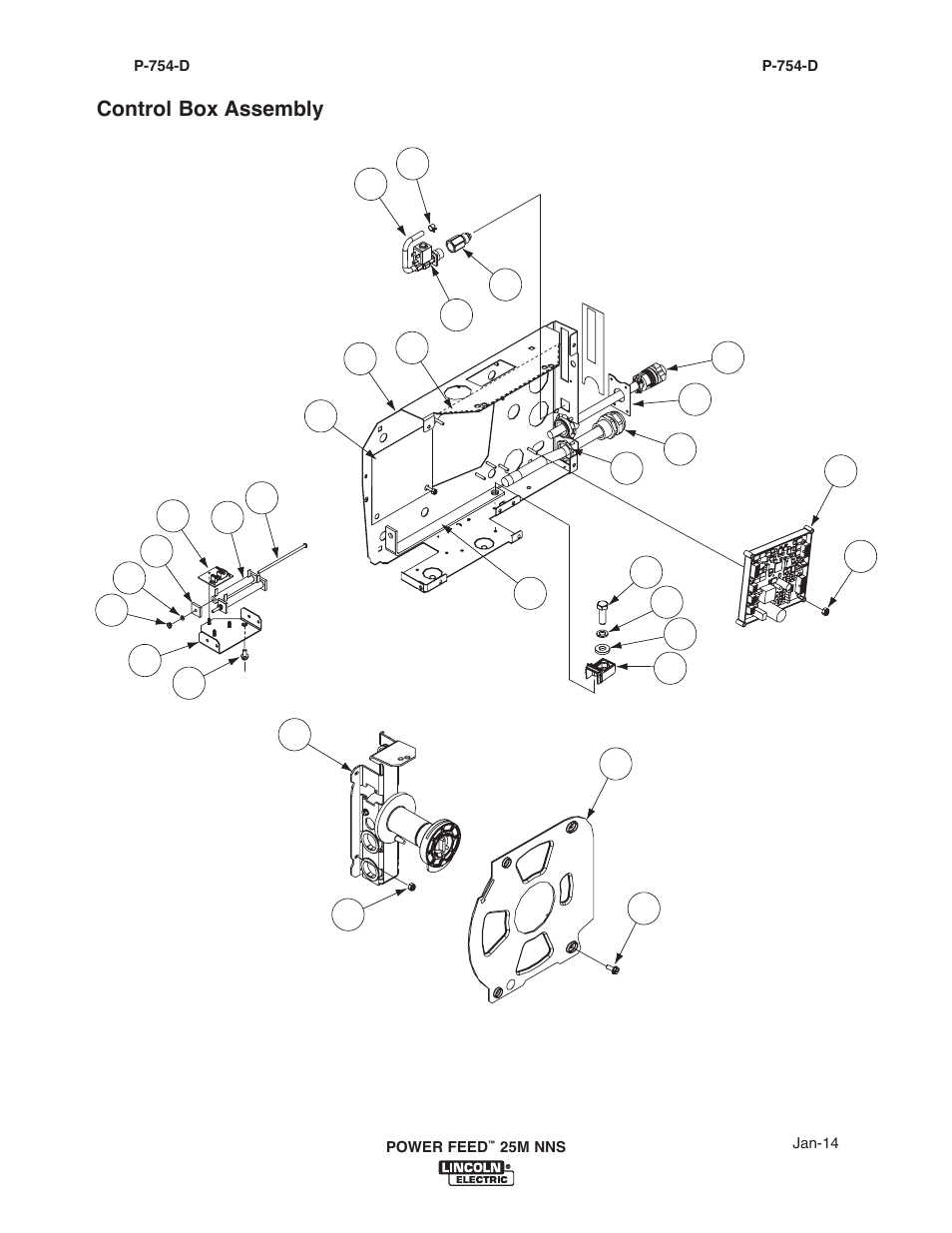 Control box assembly | Lincoln Electric IM10180 POWER FEED 25M NNS User Manual | Page 62 / 72