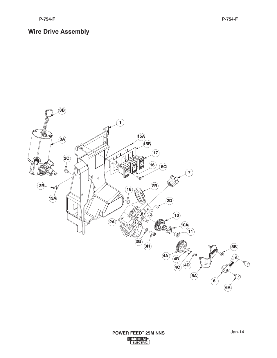 Wire drive assembly | Lincoln Electric IM10180 POWER FEED 25M NNS User Manual | Page 66 / 72
