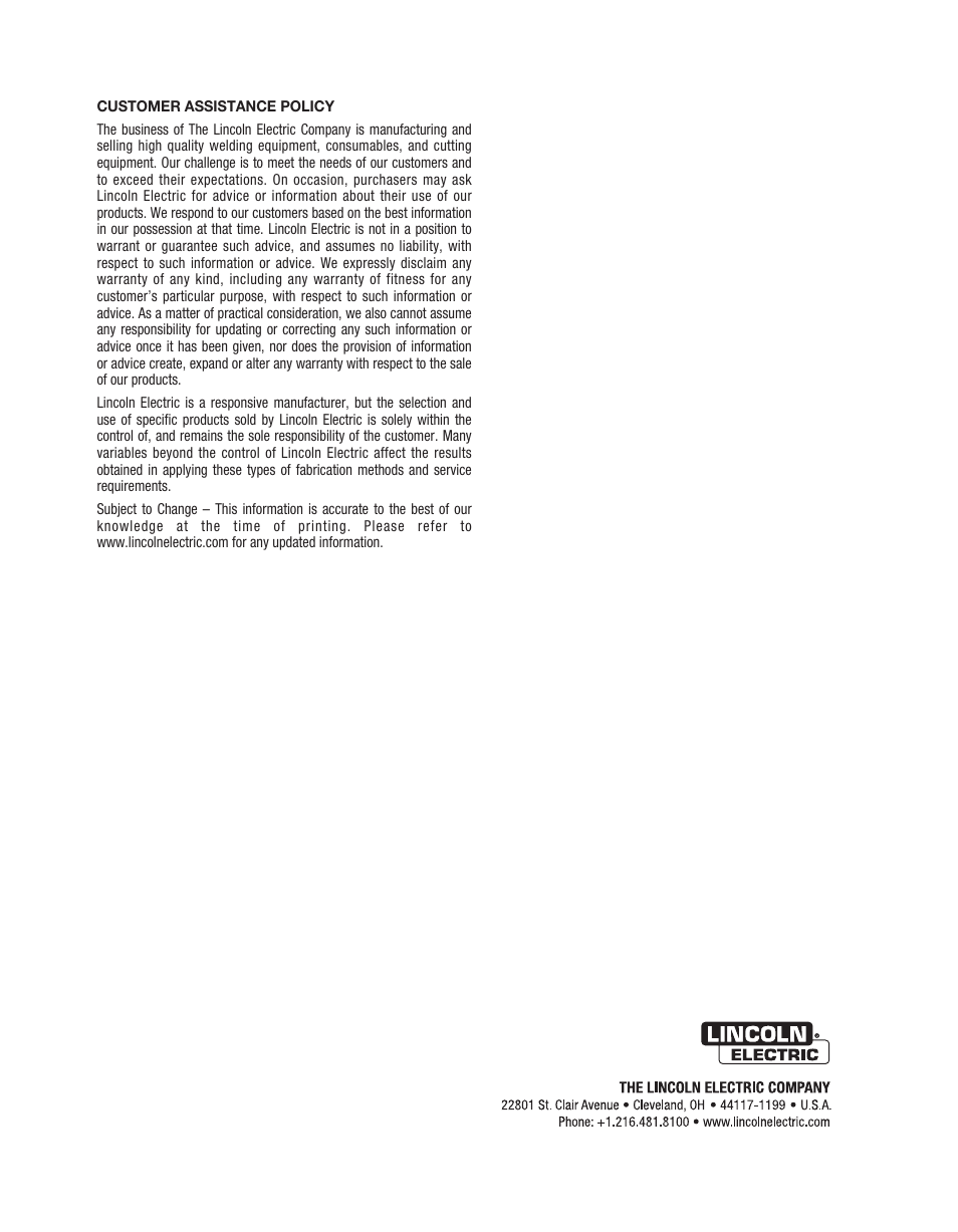 Lincoln Electric IM10178 POWER FEED 84 U.I. CONTROL BOX User Manual | Page 136 / 136