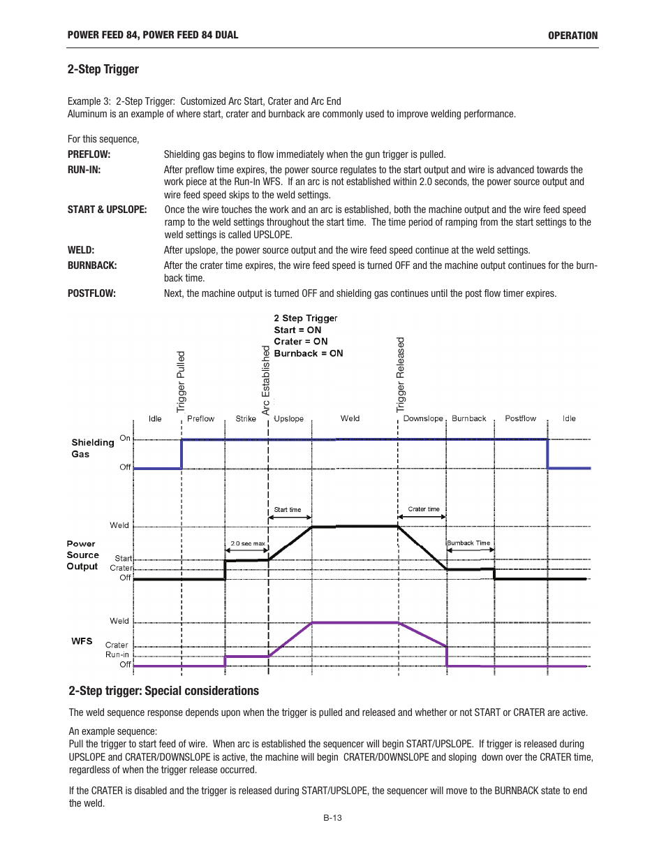 Step trigger, Step trigger: special considerations | Lincoln Electric IM10178 POWER FEED 84 U.I. CONTROL BOX User Manual | Page 49 / 136