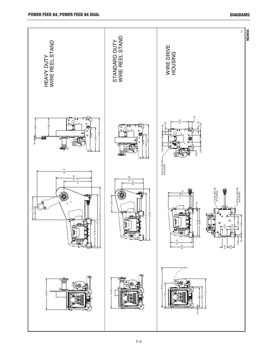 Wir e dr iv e ho us in g, Diagrams power feed 84, power feed 84 dual | Lincoln Electric IM10178 POWER FEED 84 U.I. CONTROL BOX User Manual | Page 84 / 136