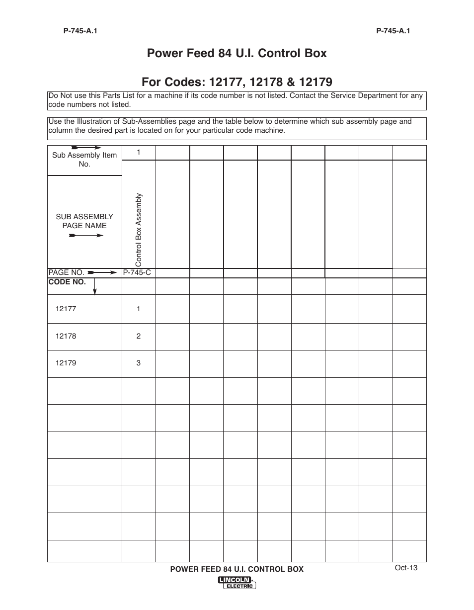 Lincoln Electric IM10178 POWER FEED 84 U.I. CONTROL BOX User Manual | Page 89 / 136