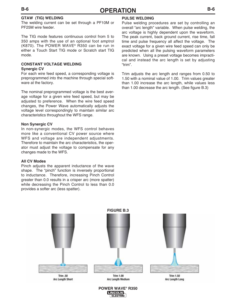Operation | Lincoln Electric IM10083 POWER WAVE R350 User Manual | Page 24 / 42