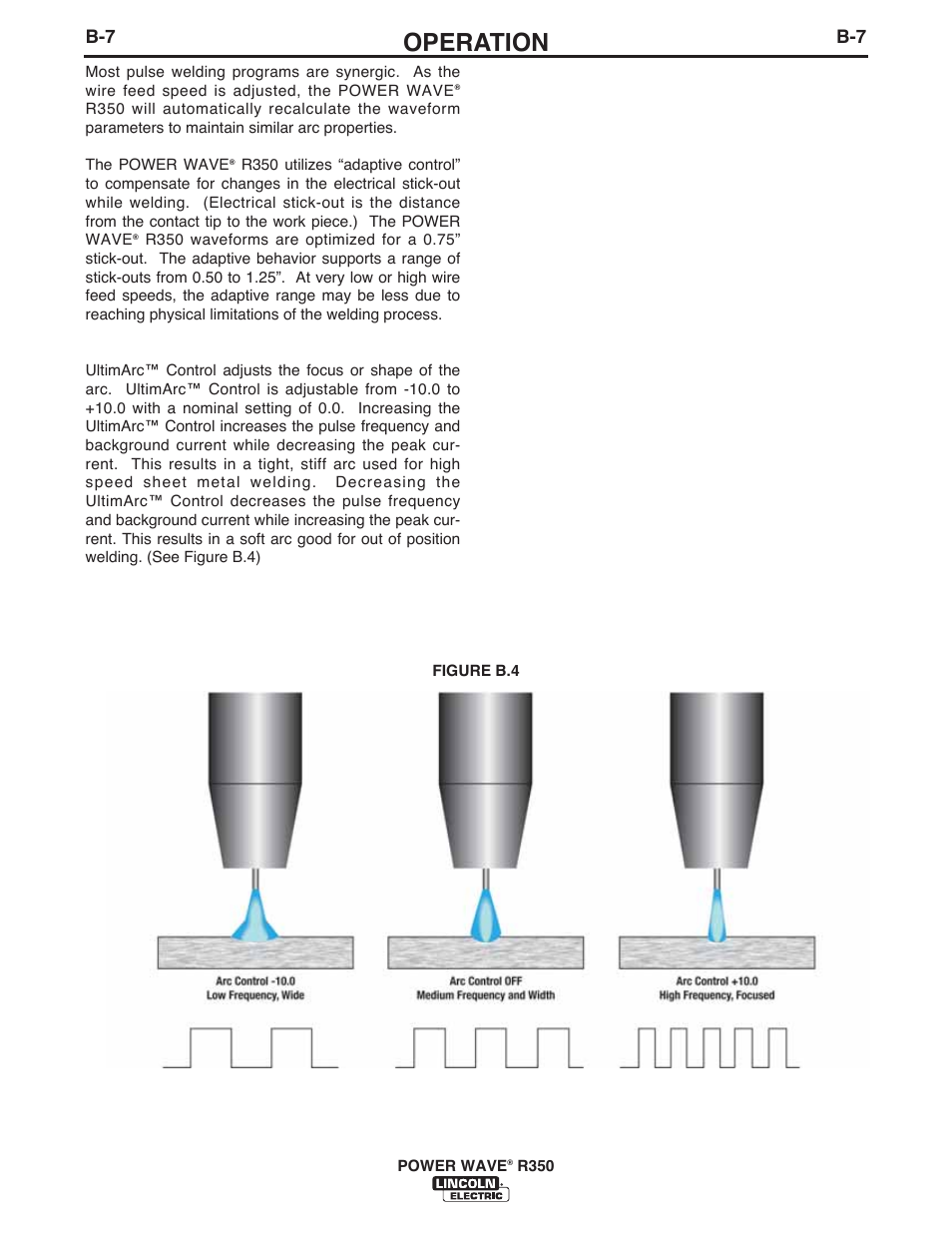 Operation | Lincoln Electric IM10083 POWER WAVE R350 User Manual | Page 25 / 42