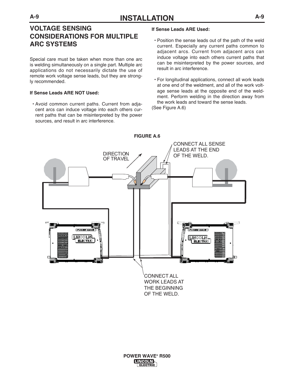 Installation | Lincoln Electric IM10133 POWER WAVE R500 User Manual | Page 15 / 56