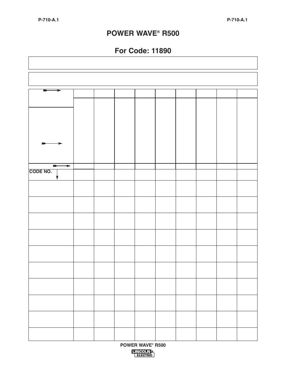 Power wave | Lincoln Electric IM10133 POWER WAVE R500 User Manual | Page 39 / 56