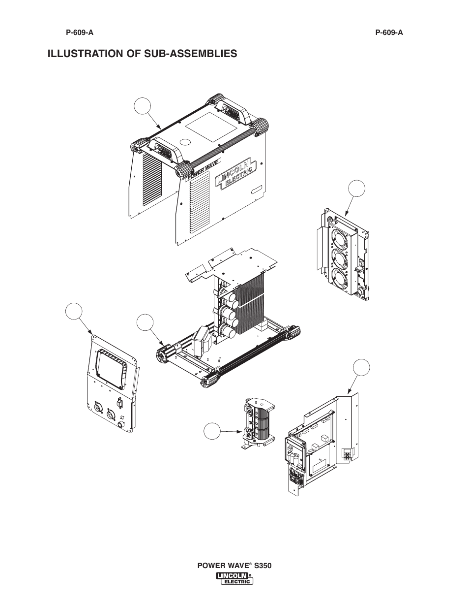 Illustration of sub-assemblies | Lincoln Electric IM10007 POWER WAVE S350 User Manual | Page 42 / 60