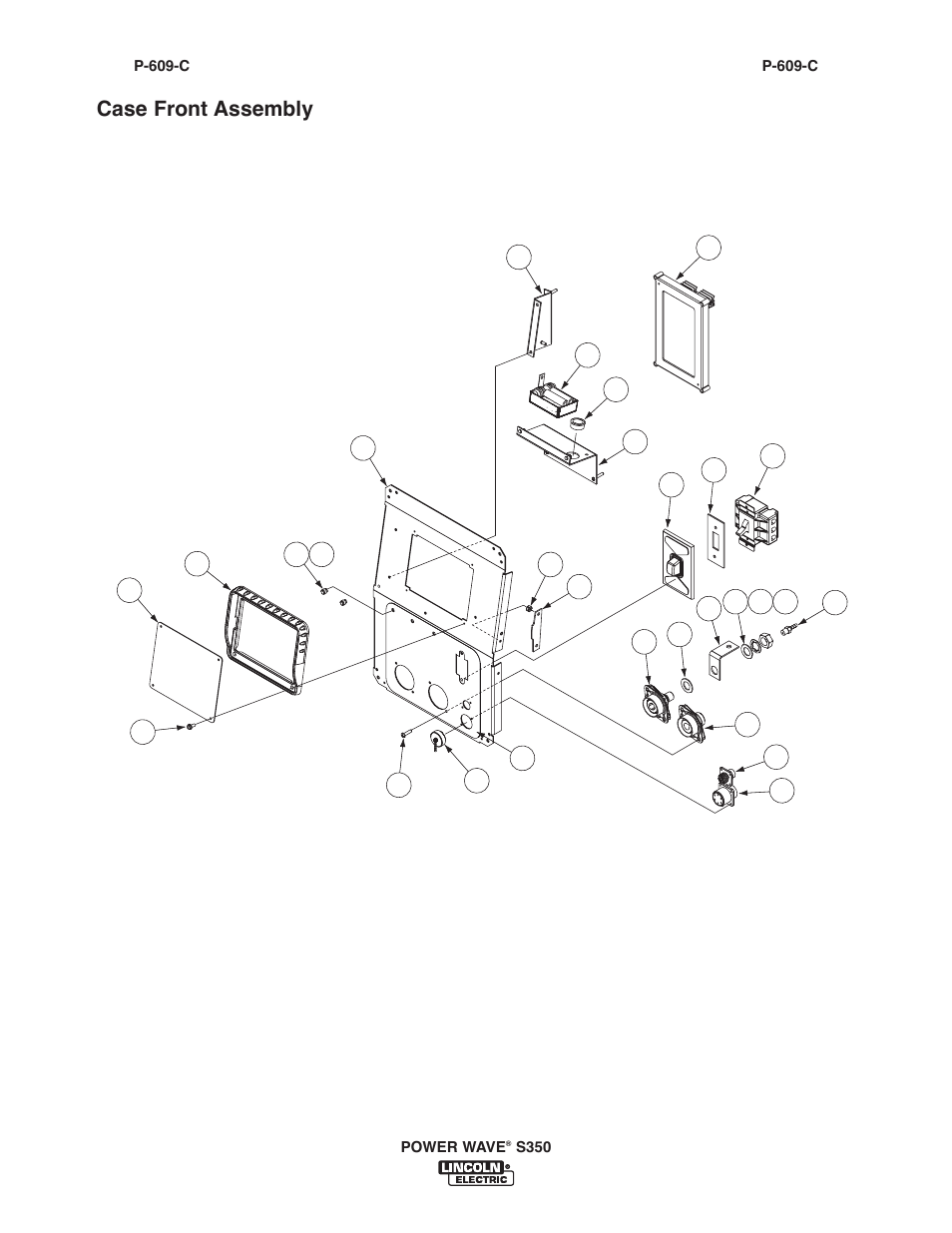 Case front assembly | Lincoln Electric IM10007 POWER WAVE S350 User Manual | Page 46 / 60