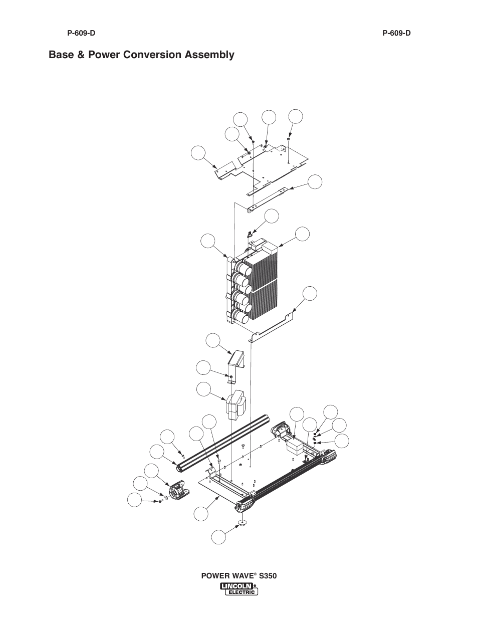 Base & power conversion assembly | Lincoln Electric IM10007 POWER WAVE S350 User Manual | Page 50 / 60