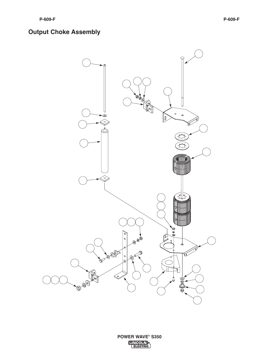 Output choke assembly | Lincoln Electric IM10007 POWER WAVE S350 User Manual | Page 54 / 60