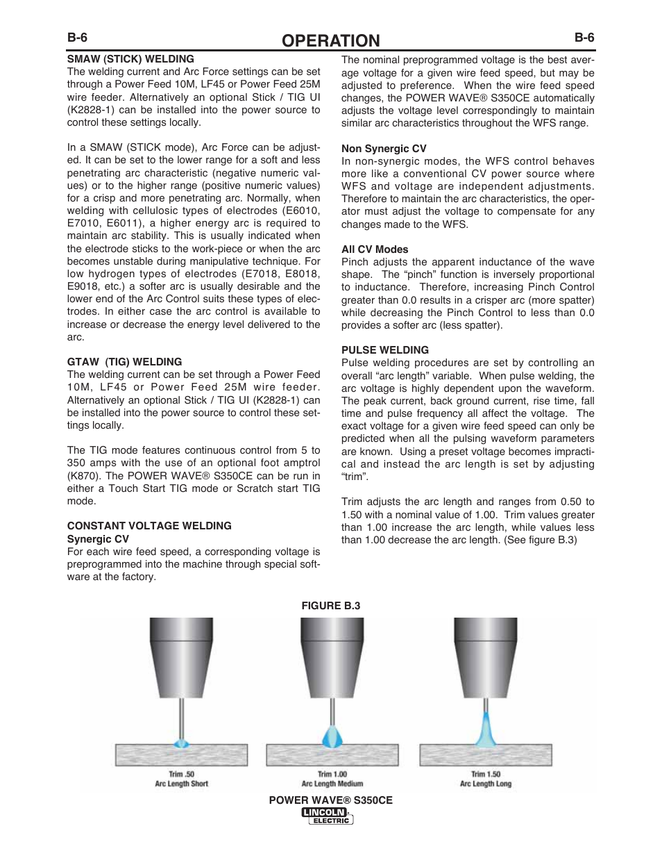 Operation | Lincoln Electric IM10029 POWER WAVE S350CE User Manual | Page 26 / 43