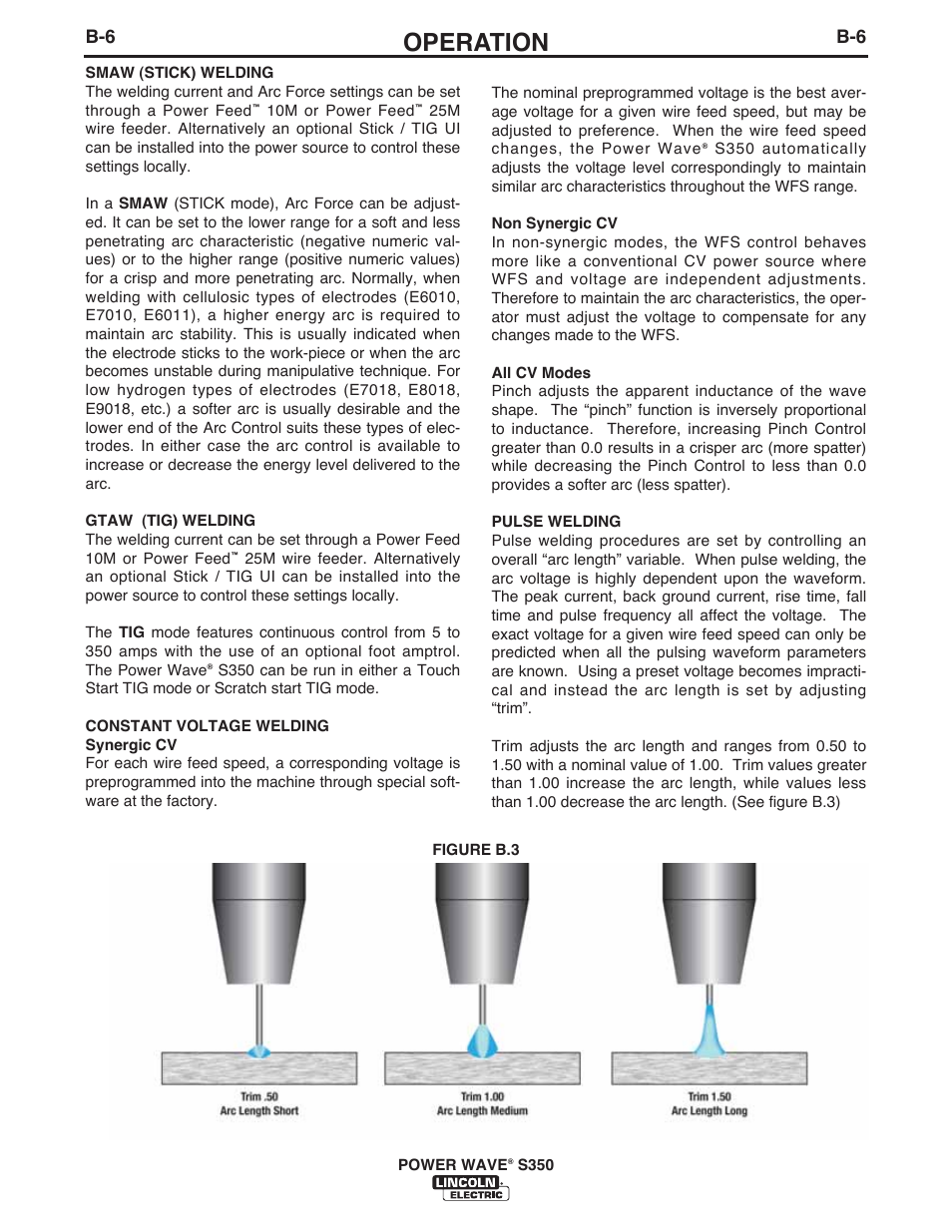 Operation | Lincoln Electric IM10061 POWER WAVE S350 User Manual | Page 25 / 42