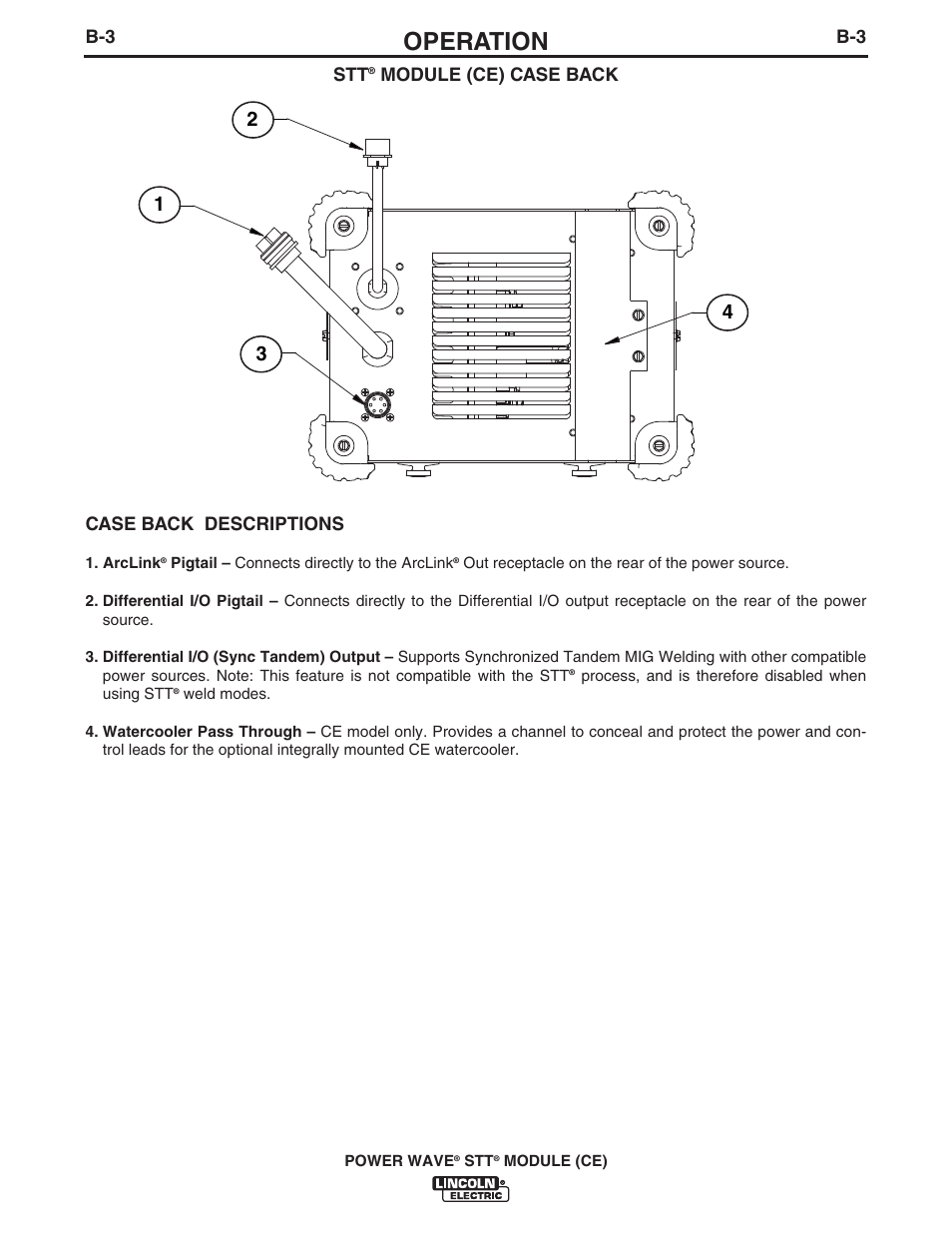 Operation | Lincoln Electric IM10057 POWER WAVE STT MODULE (CE) User Manual | Page 19 / 34