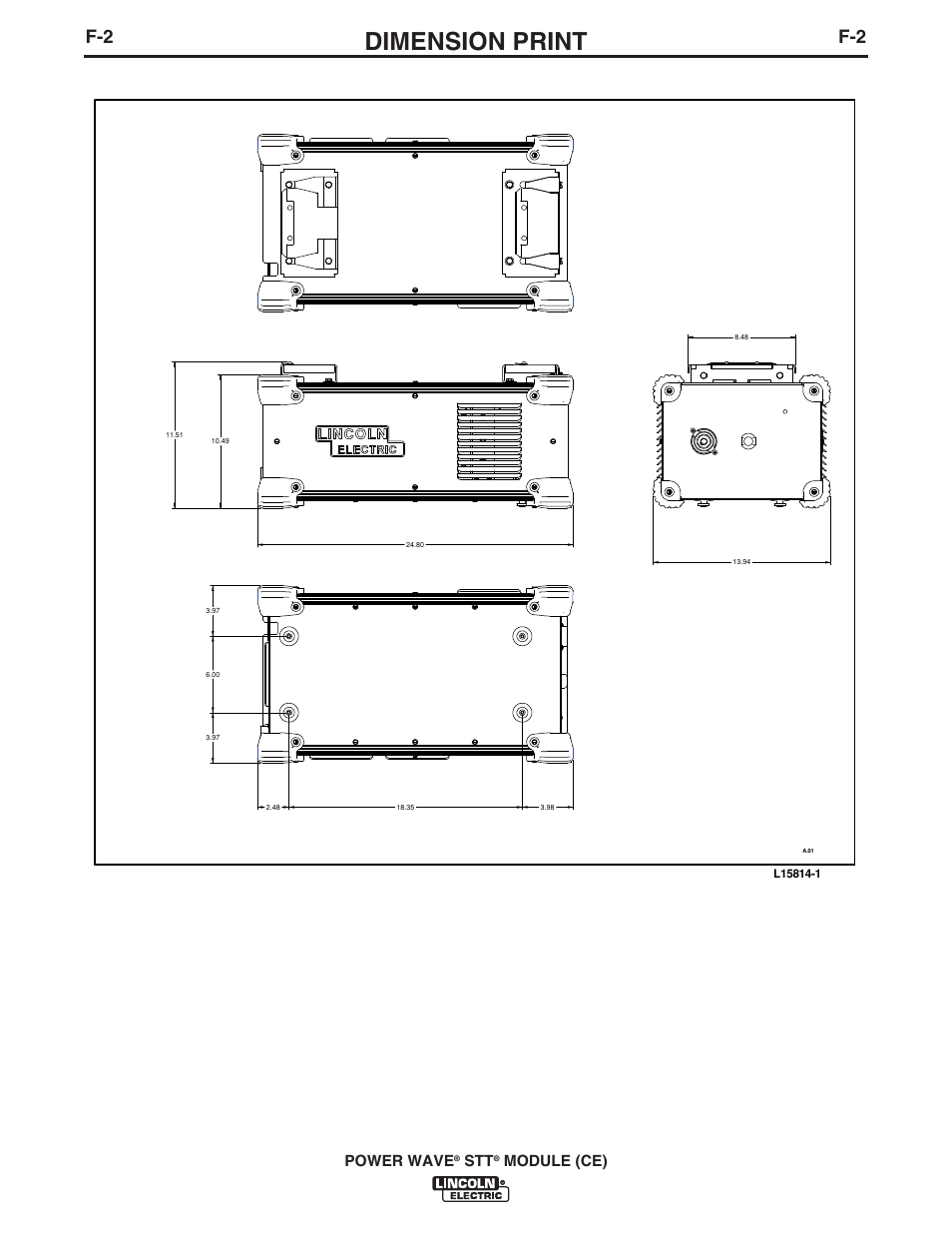 Dimension print, Power wave, Module (ce) | Lincoln Electric IM10057 POWER WAVE STT MODULE (CE) User Manual | Page 29 / 34