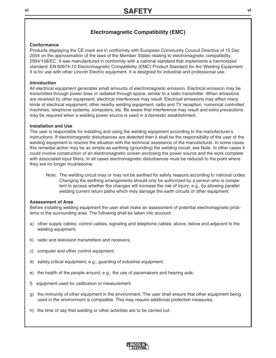 Safety | Lincoln Electric IM10057 POWER WAVE STT MODULE (CE) User Manual | Page 6 / 34