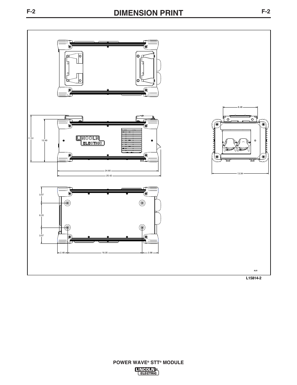 Dimension print, Power wave, Module | Lincoln Electric IM10058 POWER WAVE STT MODULE User Manual | Page 27 / 30