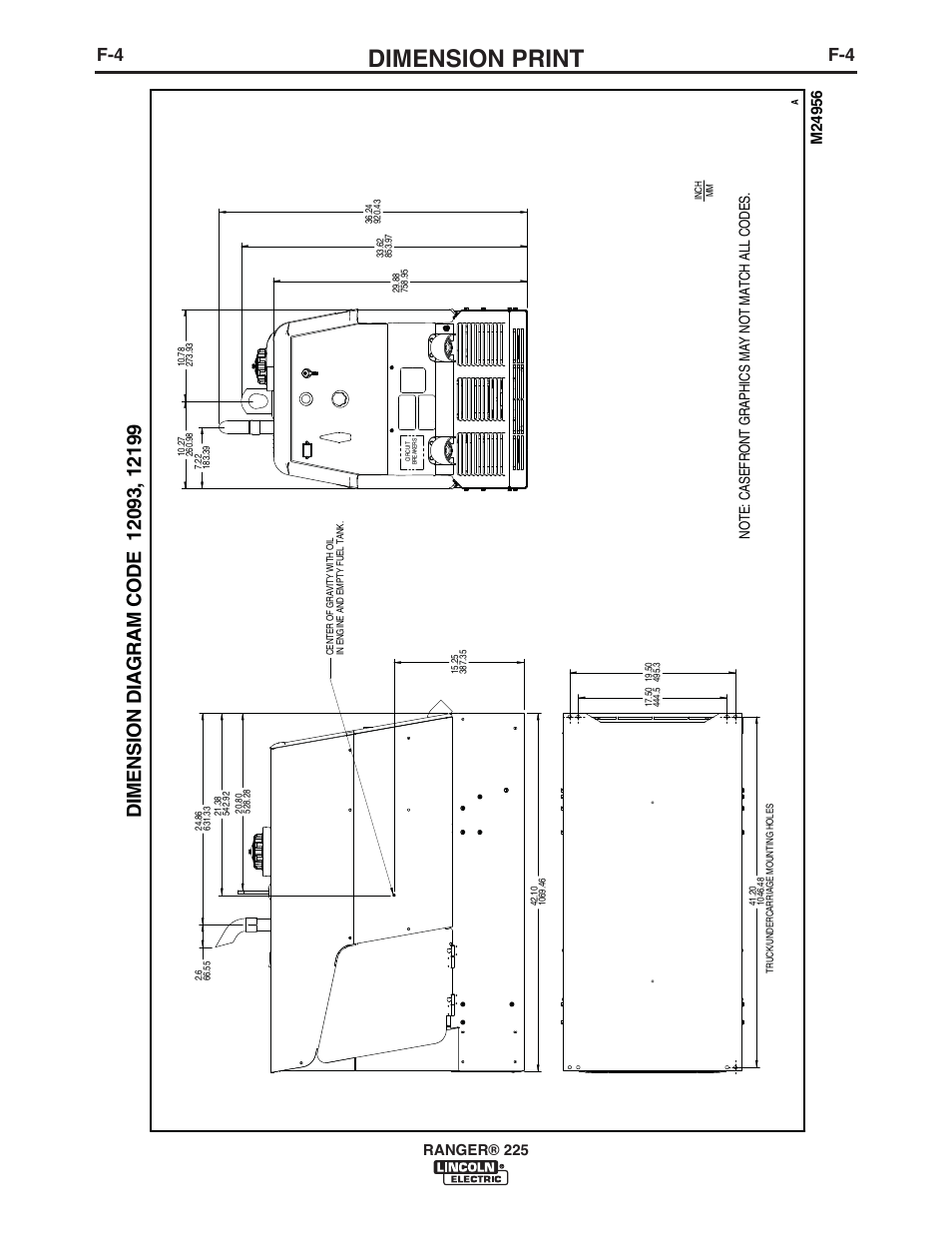 Dimension print | Lincoln Electric IM10017 RANGER 225 User Manual | Page 32 / 56